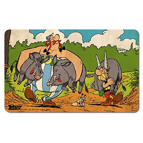Logoshirt® Asterix I Obelix I Wildschweinjagd I Frühstücksbrettchen I Schneidebrett I 23x14cm I spülmaschinenfest & hitzebeständig I Lizenziertes Originaldesign von Logoshirt