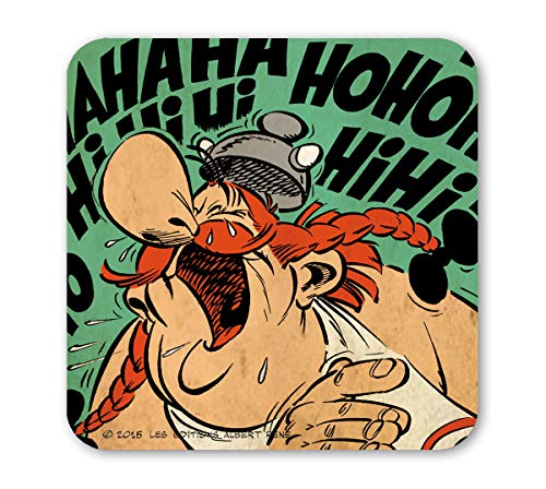 Logoshirt®️ Asterix Untersetzer I Obelix I Hahahohohihi I Asterix der Gallier I Coaster I Kork I 10x10cm I langlebiger Druck I Lizenziertes Originaldesign von Logoshirt