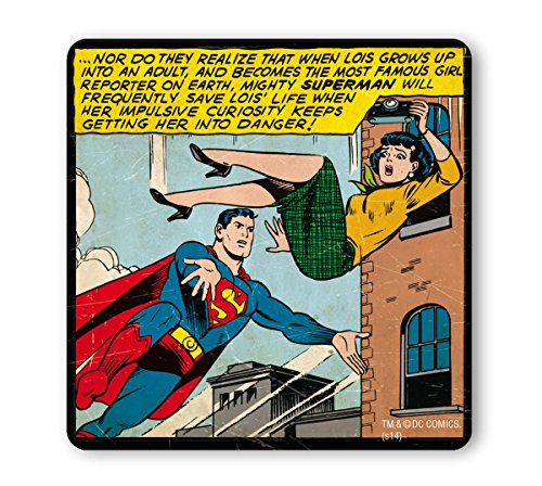 Logoshirt®️ DC Comics I Superman I Save Lois' Life I Untersetzer I Coaster I Kork I 10x10cm I langlebiger Druck I Lizenziertes Originaldesign von Logoshirt