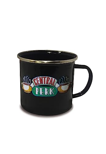 Logoshirt® Friends I Central Perk I Logo I Emaille Becher I Outdoor Tasse I mit Motiv I ca. 400 ml I Lizenziertes Originaldesign von Logoshirt