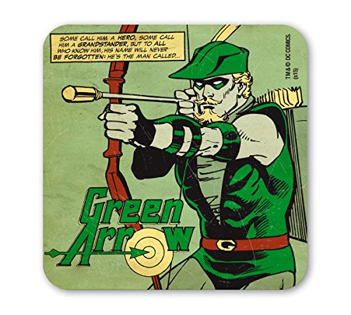Logoshirt®️ Green Arrow Untersetzer I DC Comics I Coaster I Kork I 10x10cm I langlebiger Druck I Lizenziertes Originaldesign von Logoshirt