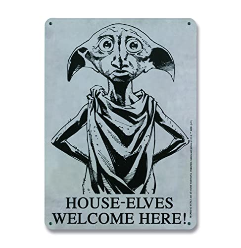 Logoshirt®️ Harry Potter I Dobby I House-Elves Welcome I Blechschild Retro I Magnettafel I Klein I DIN A5 von Logoshirt