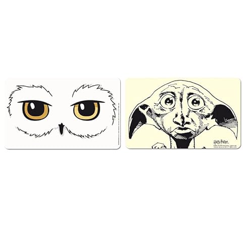 Logoshirt®️ Harry Potter I Hedwig I Dobby I Frühstücksbrettchen I Schneidebrett I 23x14cm I 2er Set I spülmaschinenfest & hitzebeständig I Lizenziertes Originaldesign von Logoshirt