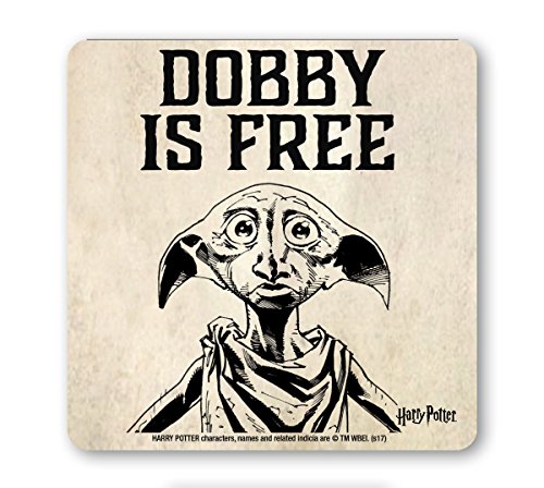 Logoshirt®️ Harry Potter | Dobby is Free I Untersetzer | Kork | 10x10cm | langlebiger Druck | Lizenziertes Originaldesign von Logoshirt