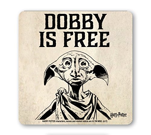 Logoshirt®️ Harry Potter I Dobby is Free I Untersetzer I Coaster I Kork I 10x10cm I langlebiger Druck I Lizenziertes Originaldesign von Logoshirt