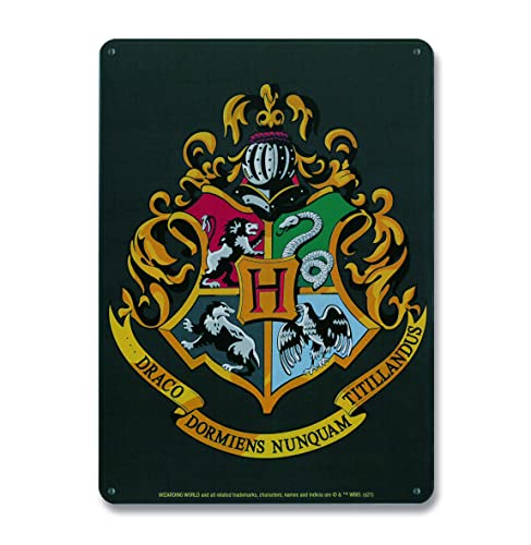 Logoshirt®️ Harry Potter I Hogwarts I Wappen I Blechschild Retro I Magnettafel I Klein I DIN A5 von Logoshirt