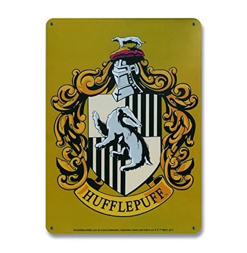 Logoshirt®️ Harry Potter I Hufflepuff I Wappen I Blechschild Retro I Magnettafel I Klein I DIN A5 von Logoshirt