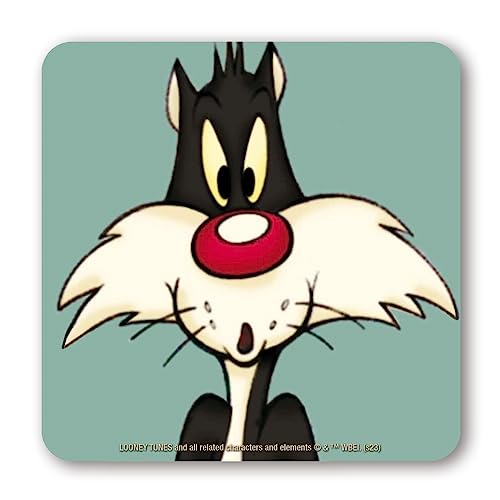Logoshirt®️ Looney Tunes I Sylvester I Oh! I Untersetzer I Coaster I Kork I 10x10cm I langlebiger Druck I Lizenziertes Originaldesign von Logoshirt