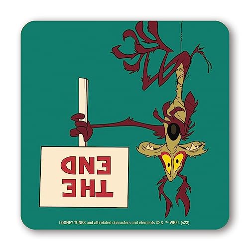 Logoshirt® Looney Tunes I Wile E. Coyote I The End I Untersetzer I Coaster I Kork I 10x10cm I langlebiger Druck I Lizenziertes Originaldesign von Logoshirt