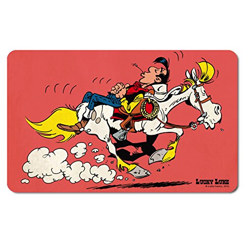 Logoshirt® Lucky Luke I Riding On Jolly Jumper I Frühstücksbrettchen I Schneidebrett I 23x14cm I spülmaschinenfest & hitzebeständig I Lizenziertes Originaldesign von Logoshirt