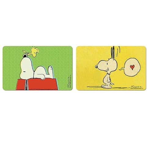 Logoshirt® Peanuts I Snoopy I Frühstücksbrettchen I Schneidebrett I 23x14cm I 2er Set I spülmaschinenfest & hitzebeständig I Lizenziertes Originaldesign von Logoshirt