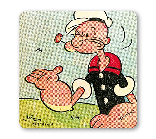 Logoshirt®️ Popeye der Seemann I Untersetzer I Coaster I Kork I 10x10cm I langlebiger Druck I Lizenziertes Originaldesign von Logoshirt