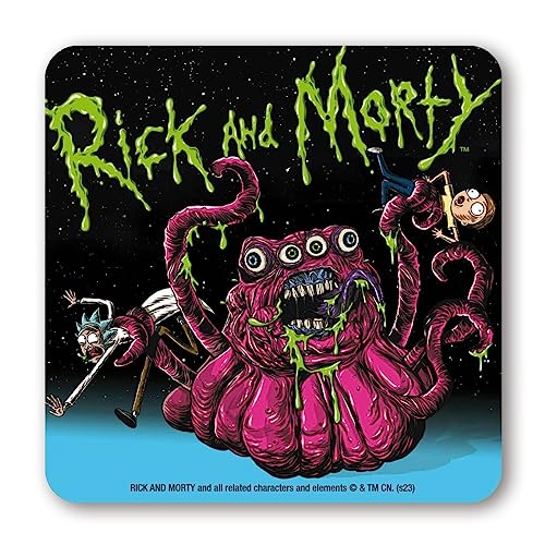Logoshirt®️ Rick and Morty I Monster Slime I Untersetzer I Coaster I Kork I 10x10cm I langlebiger Druck I Lizenziertes Originaldesign von Logoshirt