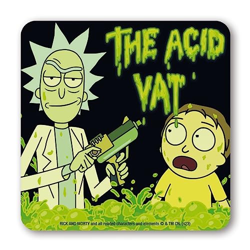 Logoshirt®️ Rick and Morty I The Acid Vat I Untersetzer I Coaster I Kork I 10x10cm I langlebiger Druck I Lizenziertes Originaldesign von Logoshirt