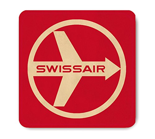 Logoshirt®️ Swissair I Logo I Airline I Untersetzer I Coaster I Kork I 10x10cm I langlebiger Druck I Lizenziertes Originaldesign von Logoshirt