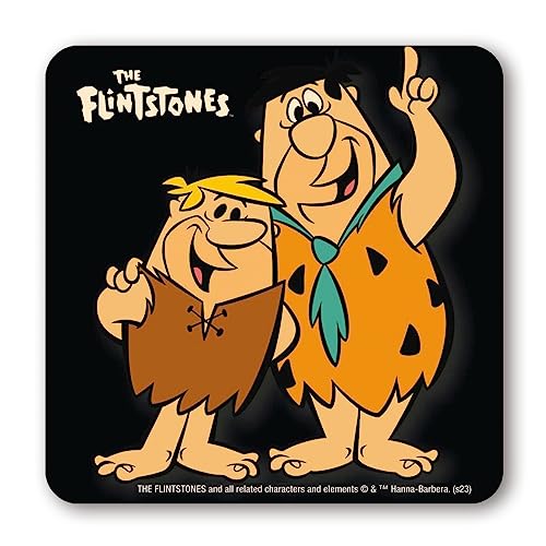 Logoshirt® The Flintstones I Fred Feuerstein & Barney Geröllheimer I Untersetzer I Coaster I Kork I 10x10cm I langlebiger Druck I Lizenziertes Originaldesign von Logoshirt
