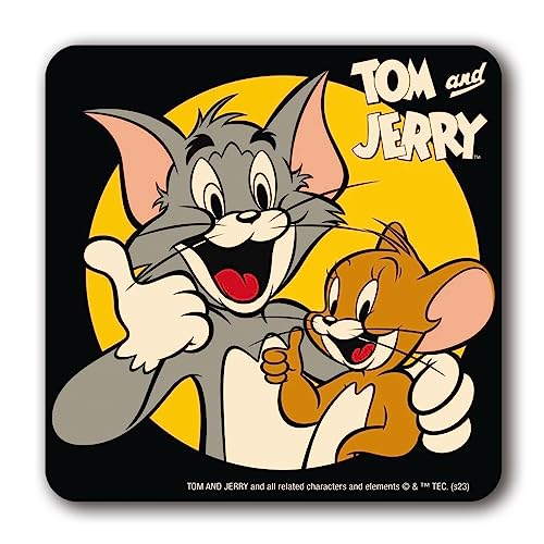 Logoshirt®️ Tom and Jerry I Daumen hoch I Untersetzer I Coaster I Kork I 10x10cm I langlebiger Druck I Lizenziertes Originaldesign von Logoshirt