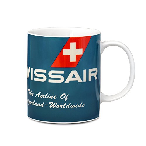 Logoshirt® Airline I Swissair I The Airline of Switzerland I Porzellan Tasse Kaffeebecher, 300 ml I in Farbiger Geschenkverpackung I Lizenziertes Original Design von Logoshirt