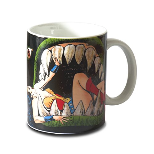 DC Comics - Wonder Woman Jaws Porzellan Tasse - Kaffeebecher - Schwarz - Lizenziertes Originaldesign - LOGOSHIRT von Wonder Woman