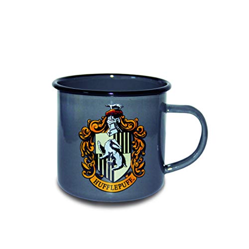 Logoshirt® Harry Potter I Hufflepuff I Logo I Emaille Becher I Outdoor Tasse I mit Motiv I ca. 300 ml I Lizenziertes Originaldesign von Logoshirt