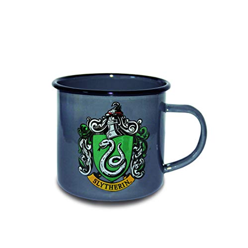 Logoshirt® Harry Potter I Slytherin I Logo I Emaille Becher I Outdoor Tasse I mit Motiv I ca. 300 ml I Lizenziertes Originaldesign von Logoshirt