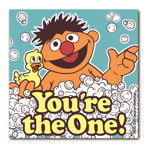 Logoshirt®️ Sesamstrasse I Ernie I I You're The One I Kühlschrankmagnet I Quadratisch I Recycled I Lizenziertes Originaldesign von Logoshirt