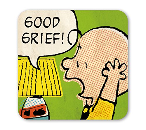 Logoshirt®️ Peanuts I Charlie Brown I Good Grief I Untersetzer I Coaster I Kork I 10x10cm I langlebiger Druck I Lizenziertes Originaldesign von Logoshirt