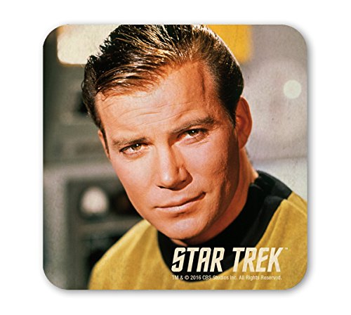 Logoshirt®️ Star Trek I Captain Kirk I Untersetzer I Coaster I Kork I 10x10cm I langlebiger Druck I Lizenziertes Originaldesign von Logoshirt