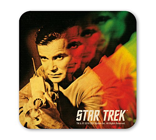 Logoshirt®️ Star Trek I Captain Kirk I Laserwaffe I Untersetzer I Coaster I Kork I 10x10cm I langlebiger Druck I Lizenziertes Originaldesign von Logoshirt