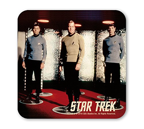 Logoshirt Star Trek - Doktor McCoy, Captain Kirk und Spock - Beaming Coaster - Untersetzer - farbig - Lizenziertes Originaldesign von Logoshirt