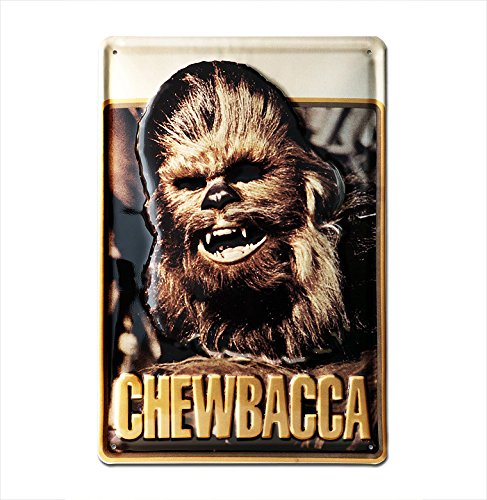 Logoshirt Star Wars - Chewbacca Bleschilder Retro - Blechschild Vintage Film - 20x30 - Lizenziertes Originaldesign von Logoshirt