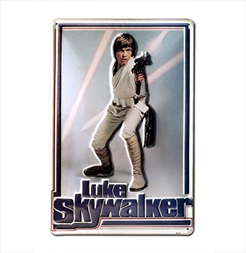 Logoshirt Star Wars - Luke Skywalker Bleschilder Retro - Blechschild Vintage Film - 20x30 - Lizenziertes Originaldesign von Logoshirt
