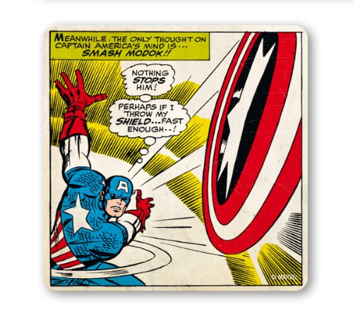 Logoshirt Untersetzer Captain America - Marvel Comics -Smash Modok!! - Bierdeckel - Lizenziertes Originaldesign von Logoshirt