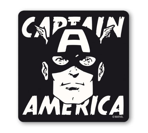 Logoshirt Untersetzer Captain America Portrait - Marvel Comics - Bierdeckel - schwarz - Lizenziertes Originaldesign von Logoshirt
