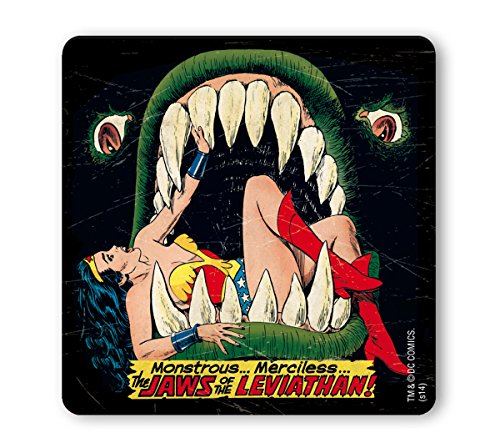 Logoshirt® DC Comics I Wonder Woman I Jaws I Untersetzer | Kork | 10x10cm | langlebiger Druck | Lizenziertes Originaldesign von Logoshirt
