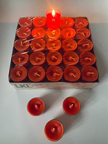 Logumkloster Dänisch Nightlights Teelichter orange 50er Box transparente Hülle Brenndauer ca. 8 Std. von Logumkloster