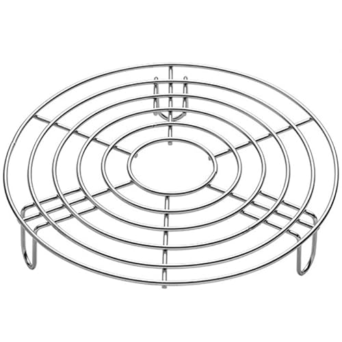 Lohill Auskühlgitter Edelstahl Runde Steamer Rack, Einlegerost Kochständer Dampfgarer Kuchenauskühler, Rund Dämpfen Rack Dämpfeinsatz zum Backen Kochen Braten (20.5 * 4.5 cm) von Lohill