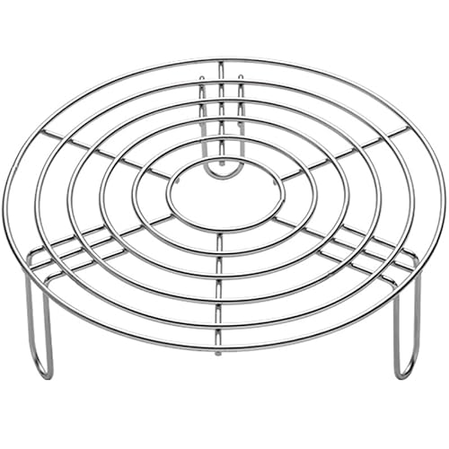 Lohill Auskühlgitter Edelstahl Runde Steamer Rack, Einlegerost Kochständer Dampfgarer Kuchenauskühler, Rund Dämpfen Rack Dämpfeinsatz zum Backen Kochen Braten (20.5 * 7 cm) von Lohill