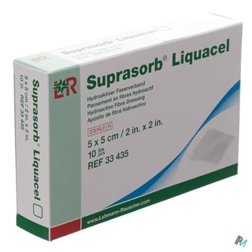 Suprasorb Liquacel 5 x 5 cm Hydroaktiver Faserverband 10 Stück von Lohmann & Rauscher