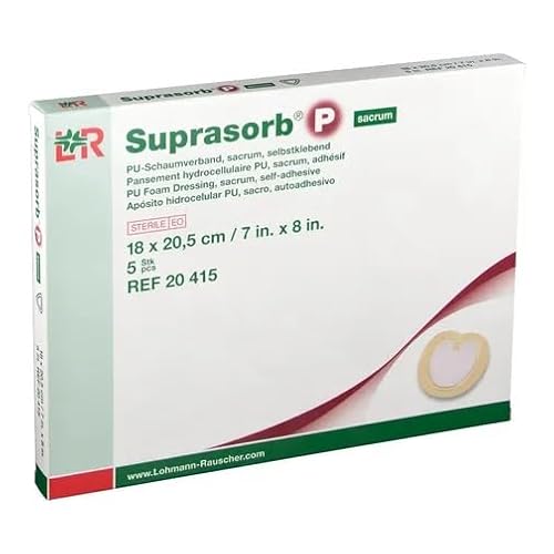 Suprasorb P sacrum, PU-Schaumverband selbstklebend, 18 x 20,5 cm steril, 5 Stk von Lohmann & Rauscher