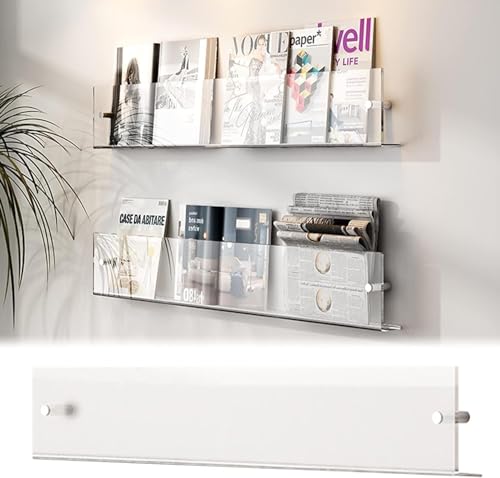 Bodenstehende Zeitschriftenständer An der Wand montierter Zeitschriftenständer, durchsichtiger Broschürenständer aus Acryl, Dokumentenständer for das Büro zu Hause im Wohnzimmer Prospektständer für Au von LoiYtrd