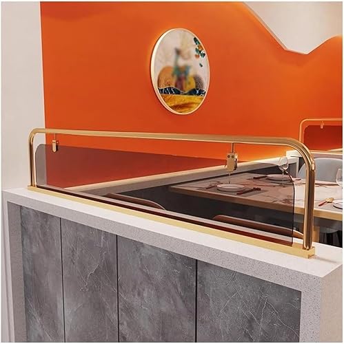Trennwände für Arbeitsflächen 1 stücke Esszimmer Arbeitsplatte Bildschirm Partition Mit Transluzenten Metall Rahmen Niedrigen Zaun Trennwände für Essbereiche(Gold,80x30 cm) von LoiYtrd