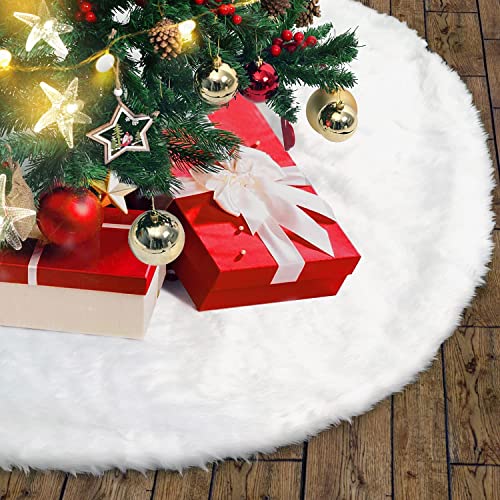 Weihnachtsbaum Röcke Weiß 90cm Tannenbaum Decke kunstfell für Weihnachtsbaum Verzierung Bodendekoration Weihnachtsdeko Weihnachtsbaum Deko von Loiina