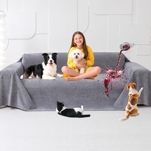Loiion Grau Couch Schutz Hund, Sofaüberwurf Wasserdicht Tierhaare, Rutschfes Sofaschoner 3 Sitzer, Hundedecke & Katzenmatte für Sofa, Auto, Hundedecke Sofaschutz, Sofa Bezug Kratzschutz 380x180cm Loiion Grau Couch Schutz Hund, Sofaüberwurf Wasserdicht Tierhaare, Rutschfes Sofaschoner 3 Sitzer, Hundedecke & Katzenmatte für Sofa, Auto, Hundedecke Sofaschutz, Sofa Bezug Kratzschutz 380x180cm von Loiion