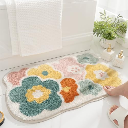 Loismood Florale Badematte, super saugfähig, rutschfest, maschinenwaschbar, gemütlicher Teppich für Dusche, Wohnzimmer und Balkon, 80 x 50 cm, Gelbe Blumen Loismood Florale Badematte, super saugfähig, rutschfest, maschinenwaschbar, gemütlicher Teppich für Dusche, Wohnzimmer und Balkon, 80 x 50 cm, Gelbe Blumen von Loismood