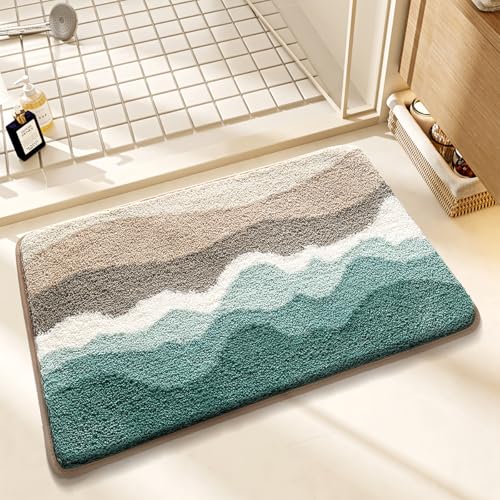 Loismood Süßer Badezimmerteppich Ozean-Motiv, super saugfähig, maschinenwaschbar, rutschfest, Flauschiger Teppich für Dusche, Schlafzimmer und Wohnzimmer, 40 x 60 cm, Grüner Strand Loismood Süßer Badezimmerteppich Ozean-Motiv, super saugfähig, maschinenwaschbar, rutschfest, Flauschiger Teppich für Dusche, Schlafzimmer und Wohnzimmer, 40 x 60 cm, Grüner Strand von Loismood