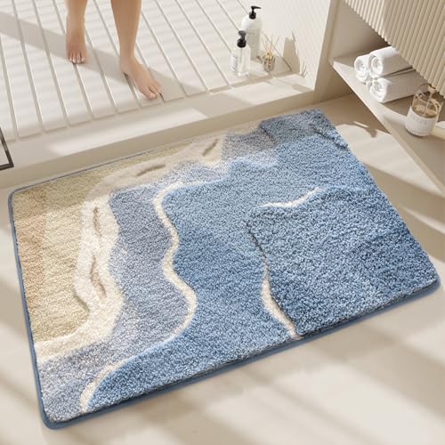 Loismood Süßer Badezimmerteppich Ozean-Motiv, super saugfähig, maschinenwaschbar, rutschfest, Flauschiger Teppich für Dusche, Schlafzimmer und Wohnzimmer, 50 x 80 cm, Ozean Loismood Süßer Badezimmerteppich Ozean-Motiv, super saugfähig, maschinenwaschbar, rutschfest, Flauschiger Teppich für Dusche, Schlafzimmer und Wohnzimmer, 50 x 80 cm, Ozean von Loismood