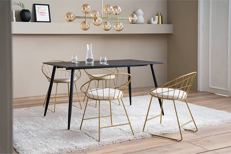 home24 Deckenleuchte 10-flammig 88 x 70 x 36cm Gold/Metall Gold glänzend/Glas Bernsteinfarben Material: Glas, Metall LED G9 von home24