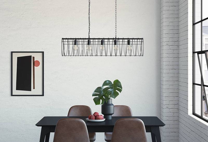 home24 Pendelleuchte II Ø 23cm Schwarz Material: Metall Metallart: Eisen Oberfläche Metall: Foliert E27 von home24