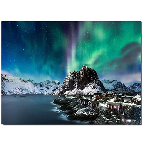 Lojinny 5D Diamond Painting Kits for Adults, Nordlichter 30x40cm DIY Diamant Painting Bilder Full Drill Embroidery Pictures Arts by Number Kits Diamond Painting Kits for Home Wall Decor (12x16in) von Lojinny